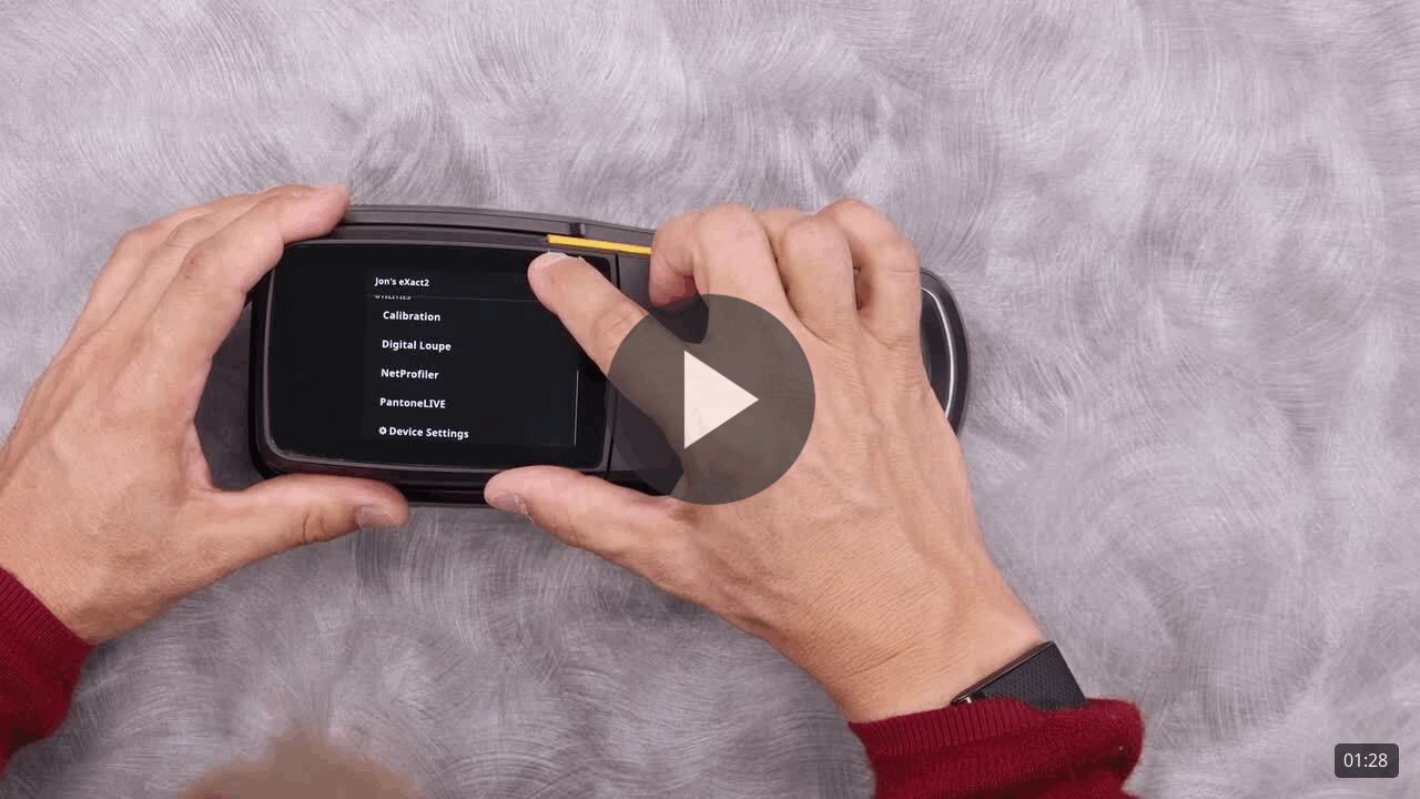 X-Rite eXact 2: Poruszanie się po menu